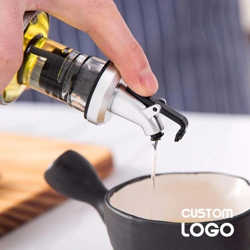 Free Engraving Cooking Seasoning Oil Bottle Glass Storage Metal Shell Bottles Oil Vinegar Cooking Ingredients Dispenser Kitchen