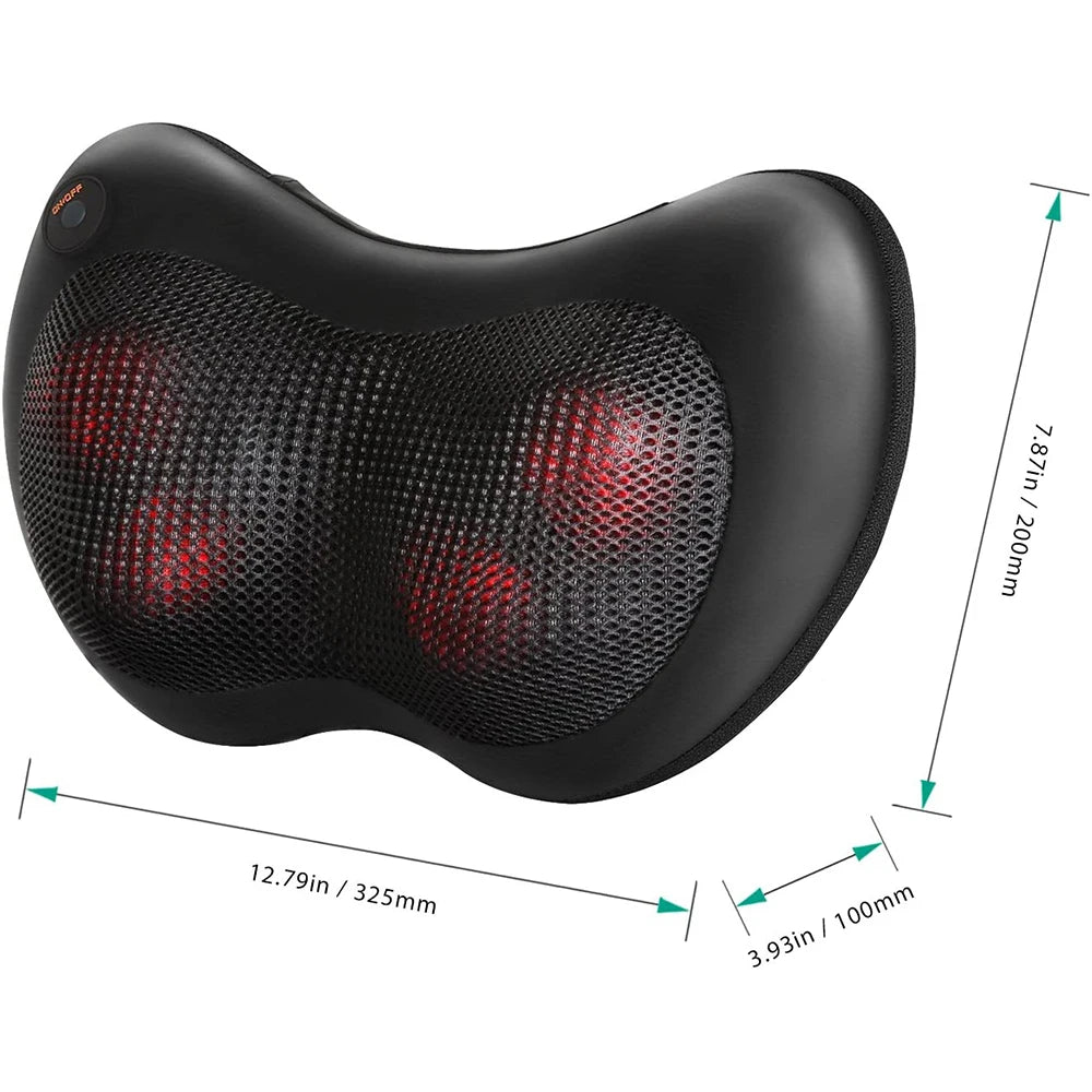 Back Neck Massager Car Home Cervical Shiatsu Massage Cushion with Dual Rotating for Shoulder Legs Waist Electric Massage Pillow
