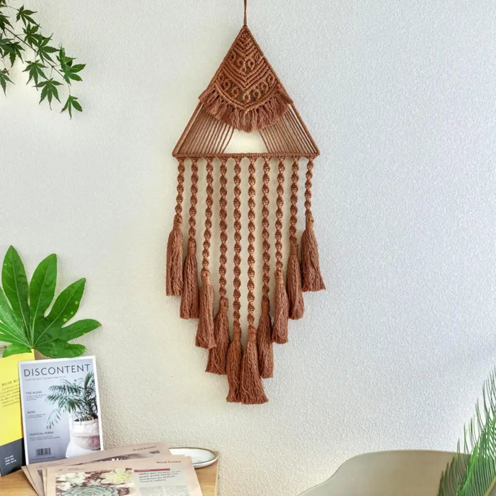 Macrame Wall Hanging Handwoven Bohemian Cotton Rope Tapestry Home Decor Boho Bohemian Woven Tapestry Wall Art Macrame Decor