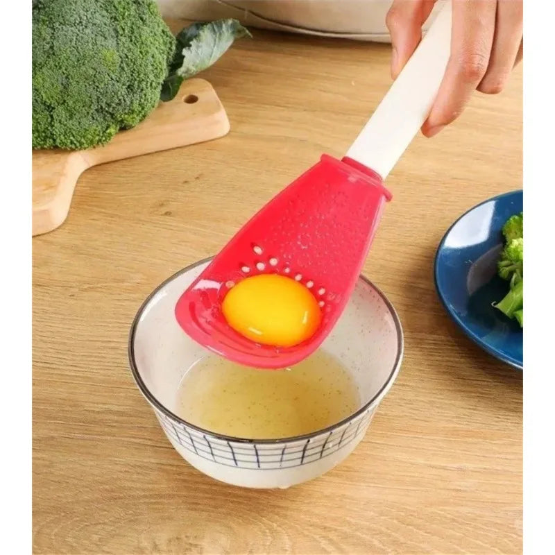 Rice Spoon Kitchen Multifunctional Tool Cooking Spoon Heat-resistant Potato Garlic Press Pot Leaking Spoon Tableware