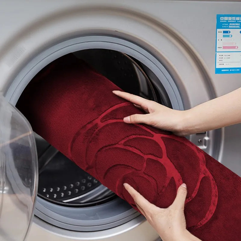 Bath Mat Bathroom Rug Non-Slip Memory Foam Soft Comfortable Bath Carpet Water Absorbent Bathmat Machine Washable Dry Bath Mats