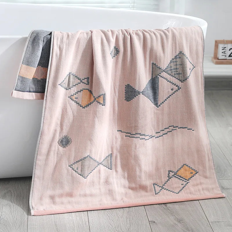 Bath Towel Cotton Gauze Bathroom Shower Towel Household Water-Absorbing Adults Beach Wrap Extra-large Bed Sheet Beach Towel