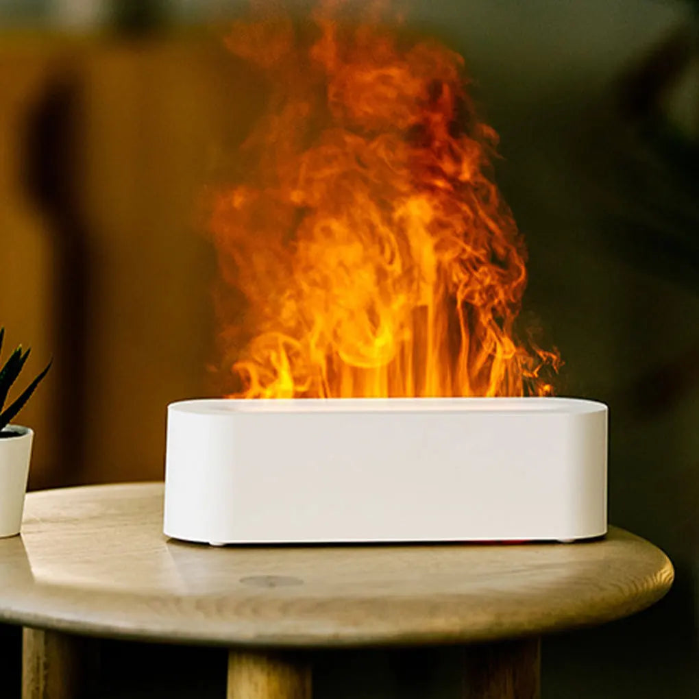 Colorful Simulation Flame Diffuser USB Plug-in Fragrance Office Home Flame Humidification Diffuser Diffuser