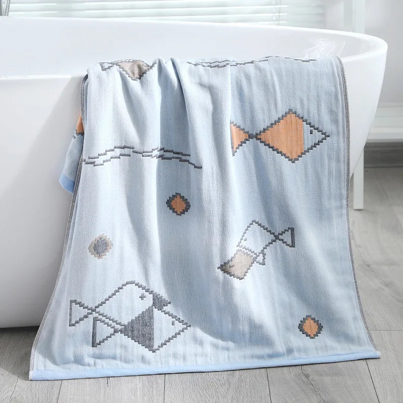 Bath Towel Cotton Gauze Bathroom Shower Towel Household Water-Absorbing Adults Beach Wrap Extra-large Bed Sheet Beach Towel