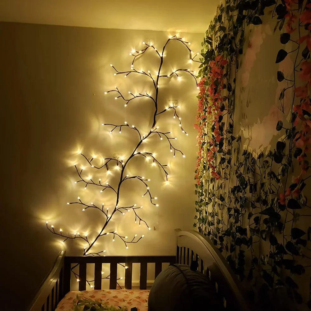 144 LEDs Lighted Vine Tree with Remote Bendable Branch Lights Indoor Willow   for Christmas Party Wall Bookshelf Home