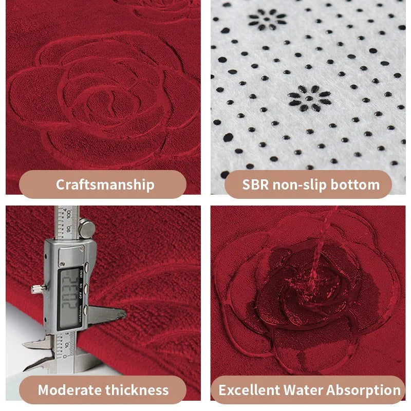 Bath Mat Bathroom Rug Non-Slip Memory Foam Soft Comfortable Bath Carpet Water Absorbent Bathmat Machine Washable Dry Bath Mats