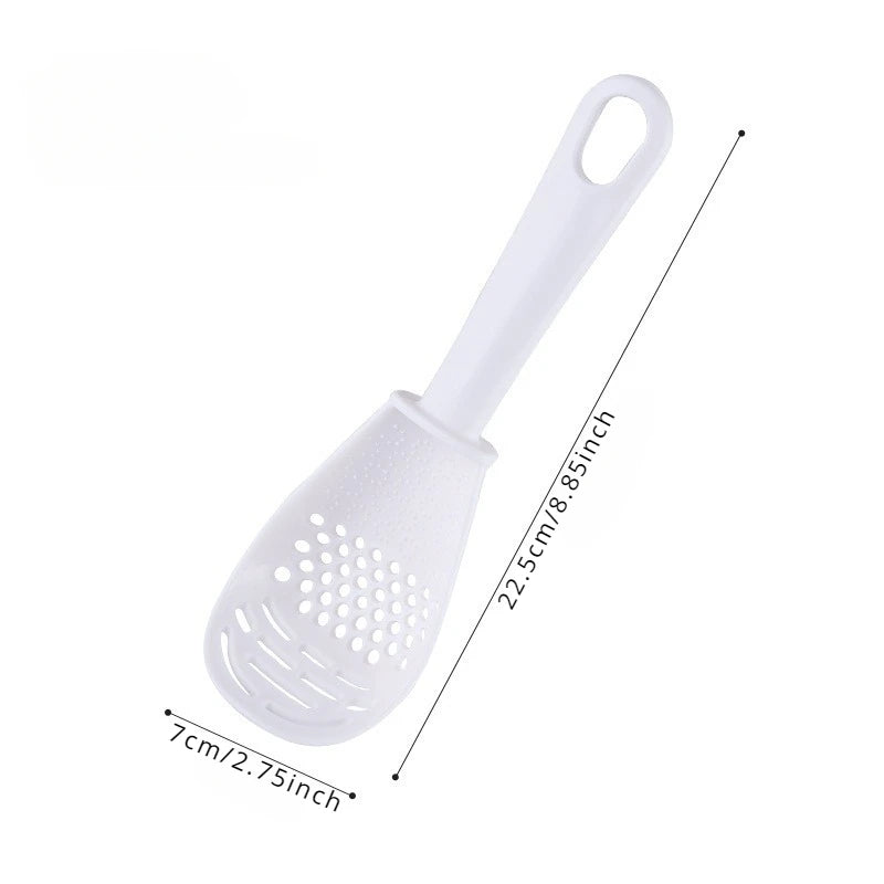 Rice Spoon Kitchen Multifunctional Tool Cooking Spoon Heat-resistant Potato Garlic Press Pot Leaking Spoon Tableware