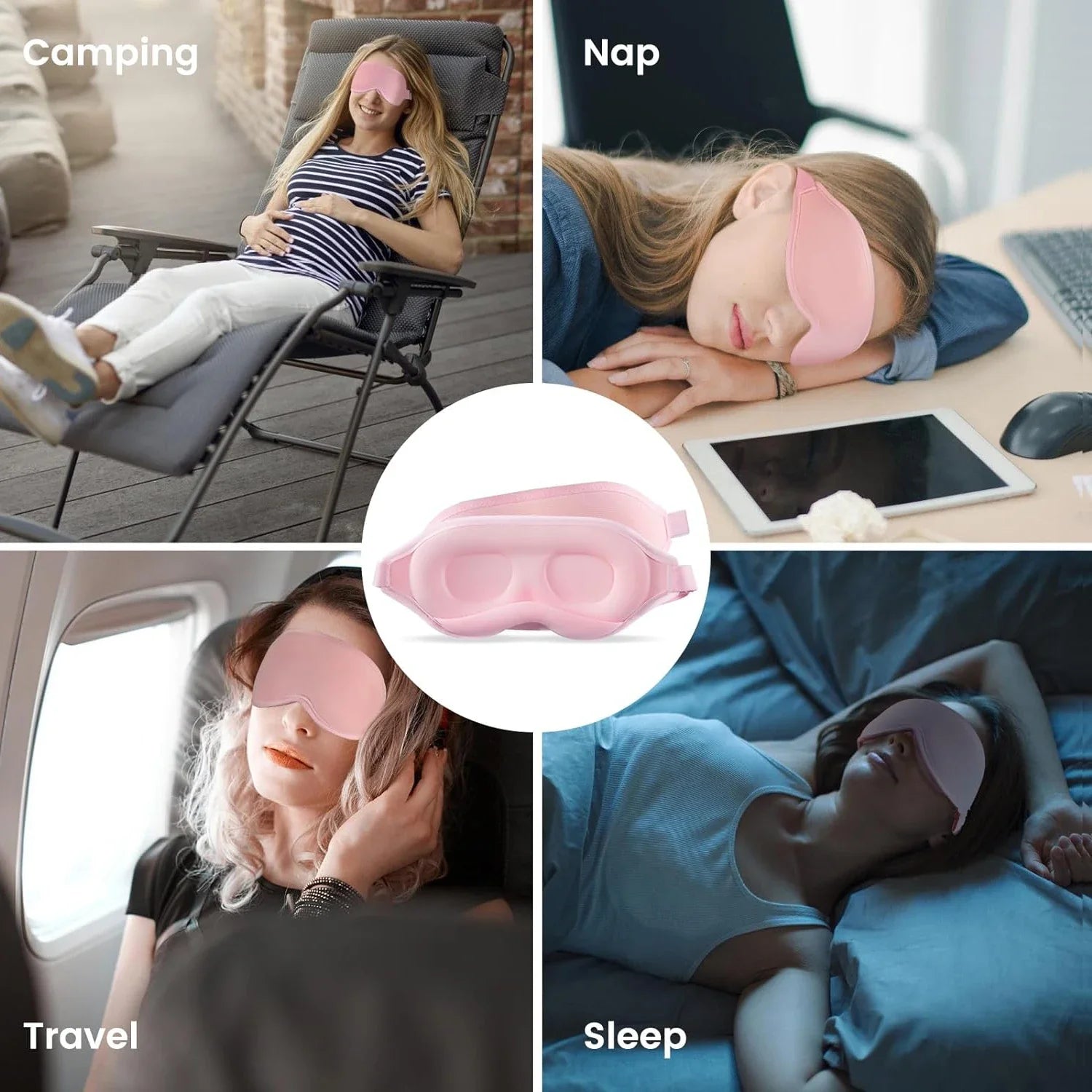 100% Light Blocking 3D Sleeping Eye Mask Soft Breathable Eye Shade Cover