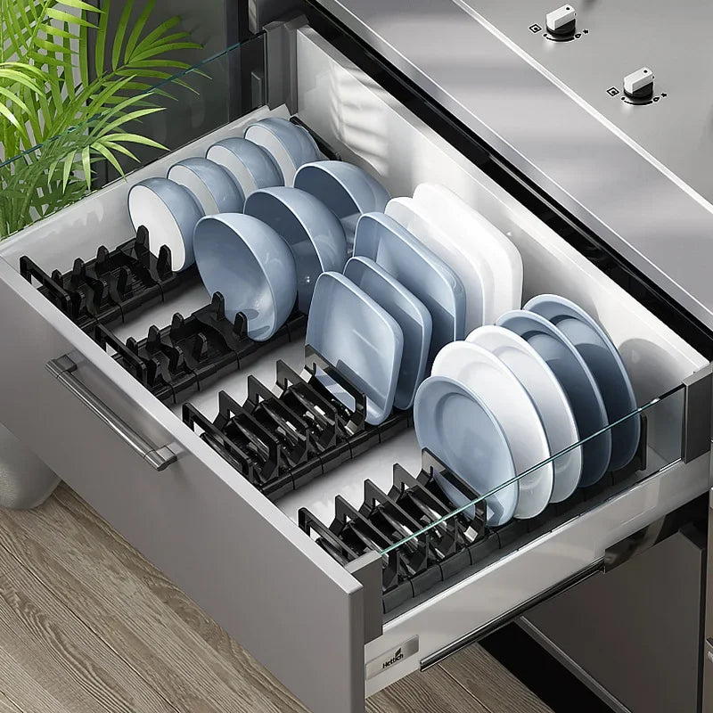 2024 Dish Drying Rack Kitchen Adjustable Aluminum 2 Tier Dish Organizer