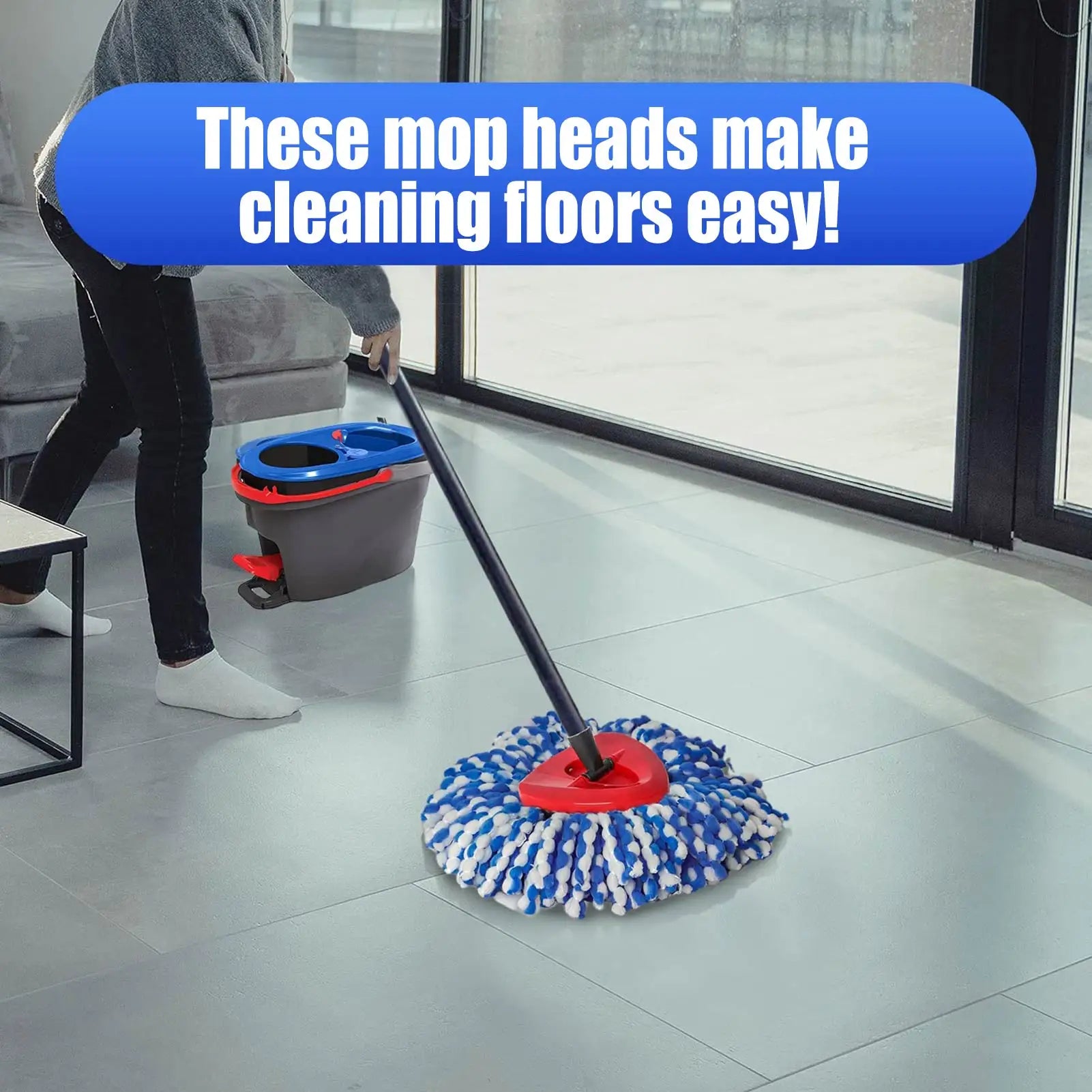 3pcs Microfiber Spin Mop Refills Heads Mop Head Replacement Machine Washable Replacement Mop Head for Easy House Cleaning Floor