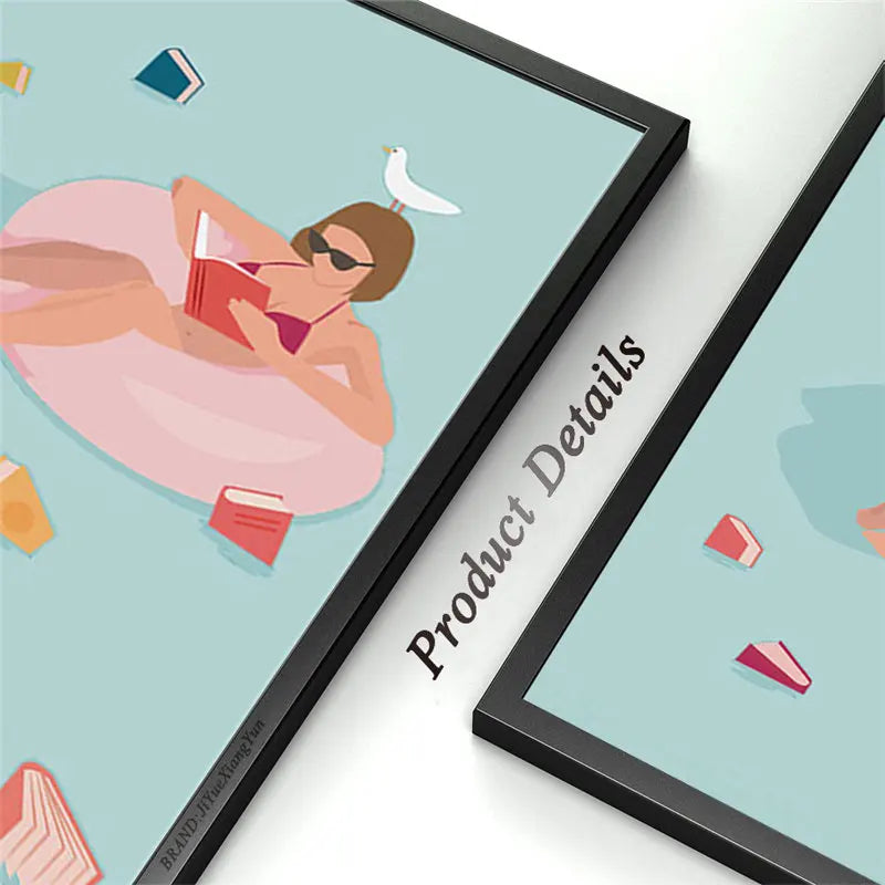 Abstract Figure Posters Swimming Girl Wall Art Canvas Minimalism Life Modern Creative Prints Pictures for Living Room Decoration
