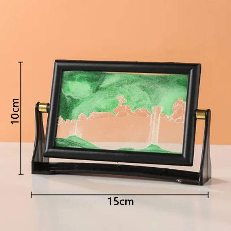 5 Inch Creative Moving Sand Art Painting Glass Quicksand Hourglass Rotatable Home Decoration Desktop Ornaments Birthday Present