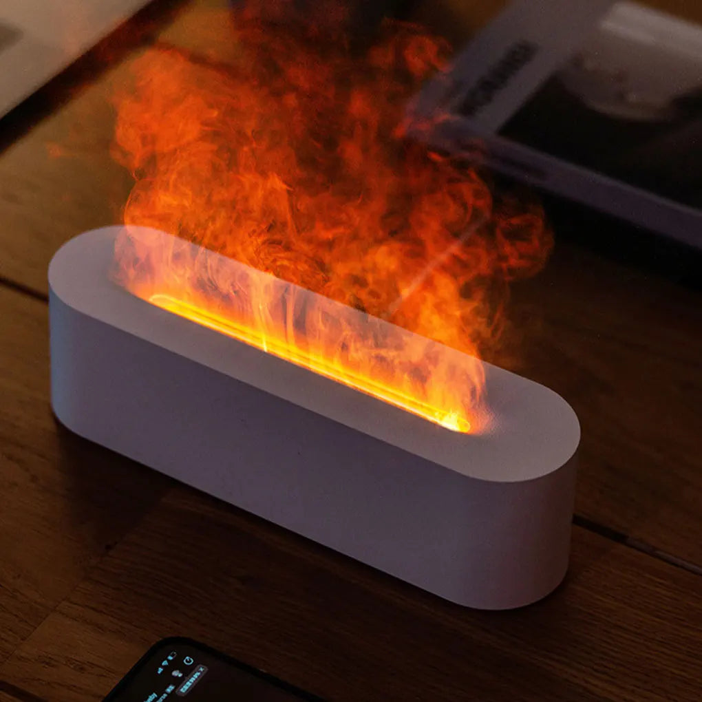 Colorful Simulation Flame Diffuser USB Plug-in Fragrance Office Home Flame Humidification Diffuser Diffuser