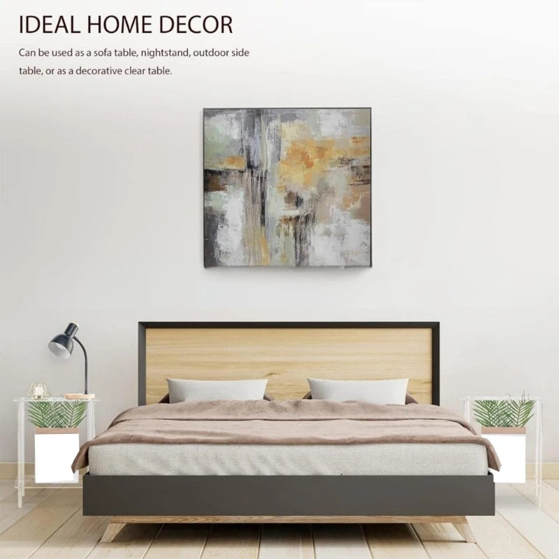 Y1UB Clear Multipurpose Acrylic 2 Tiered Storage Display Shelves Perfect for Desk Organization Home Use and Dessert Display