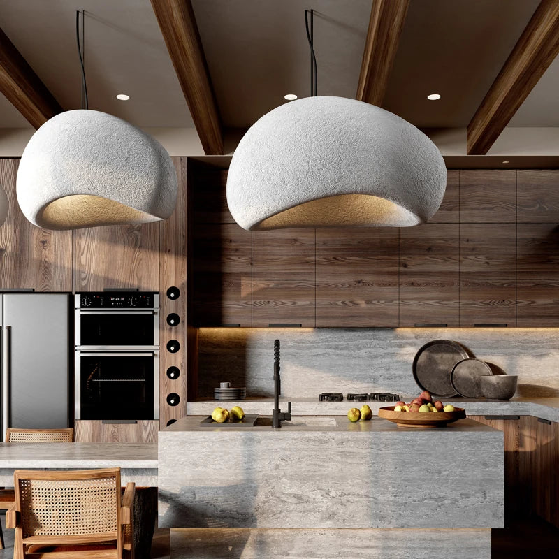 Modern Restaurant Island Handmade Wabi Sabi Chandelier Nordic Cafe Bar Dining Bedroom Lighting Indoor LED Art Decor Pendant Lamp