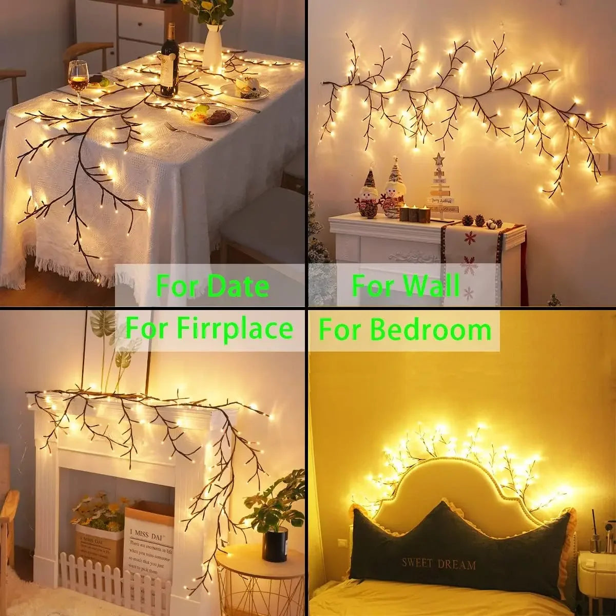 144 LEDs Lighted Vine Tree with Remote Bendable Branch Lights Indoor Willow   for Christmas Party Wall Bookshelf Home