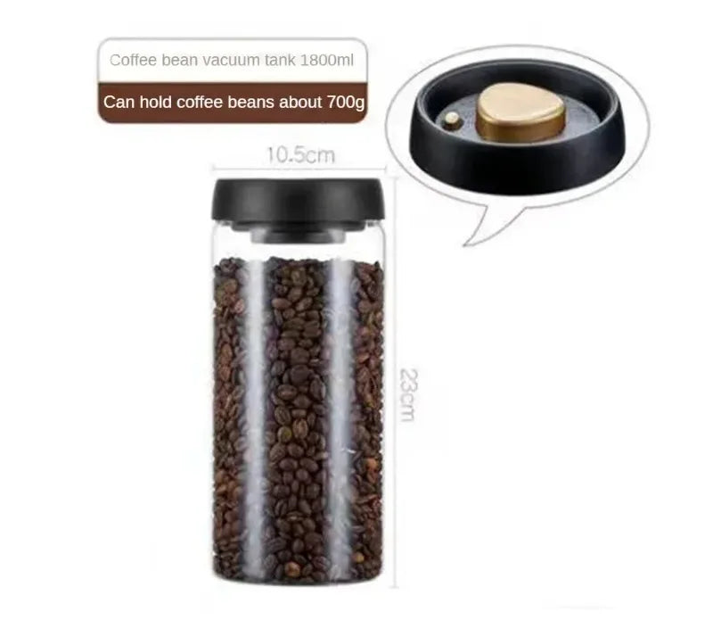 1Pcs Coffee Beans Vacuum Sealed Jug Coffee Beans Glass