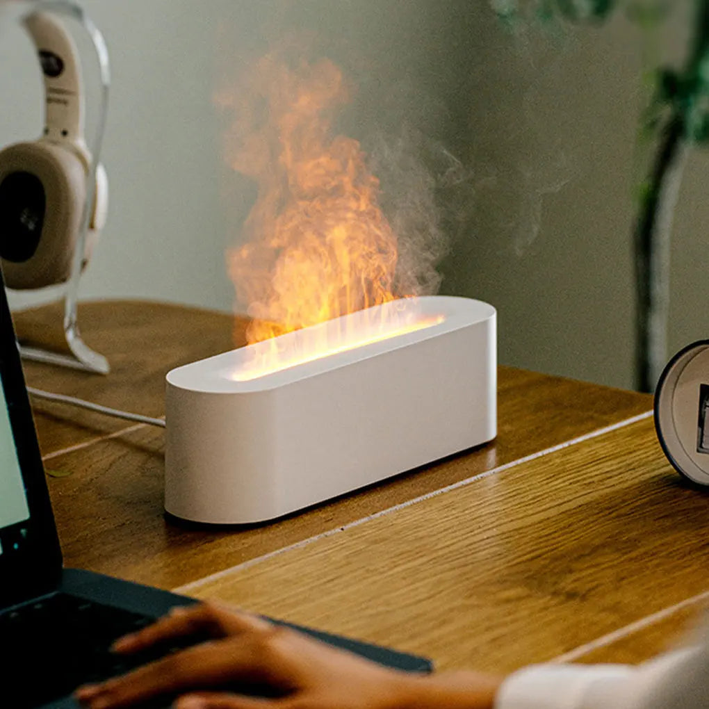 Colorful Simulation Flame Diffuser USB Plug-in Fragrance Office Home Flame Humidification Diffuser Diffuser