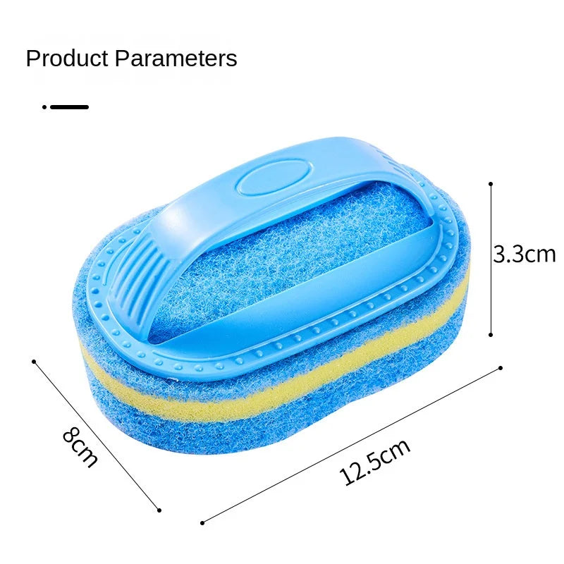 Kitchen Household Cleaning Brush Bathroom Sponge Glass Wall Cleaning Brush Handle Tools Accessories Merchandises Home Garden