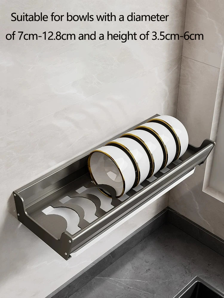 Bowl Plate Drying Shelf Portable Kitchen Organizer Wall Mounted Dish Drainer Rack Kitchen Storage Shelves Tableware Holder