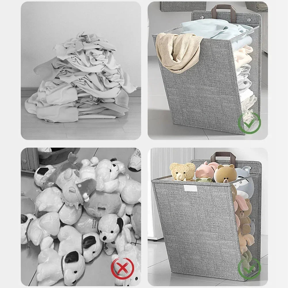 New Dirty Clothes Basket Foldable Home Clothes Laundry Basket Wall Multifunctional Organization Mounted Bathroom Storage