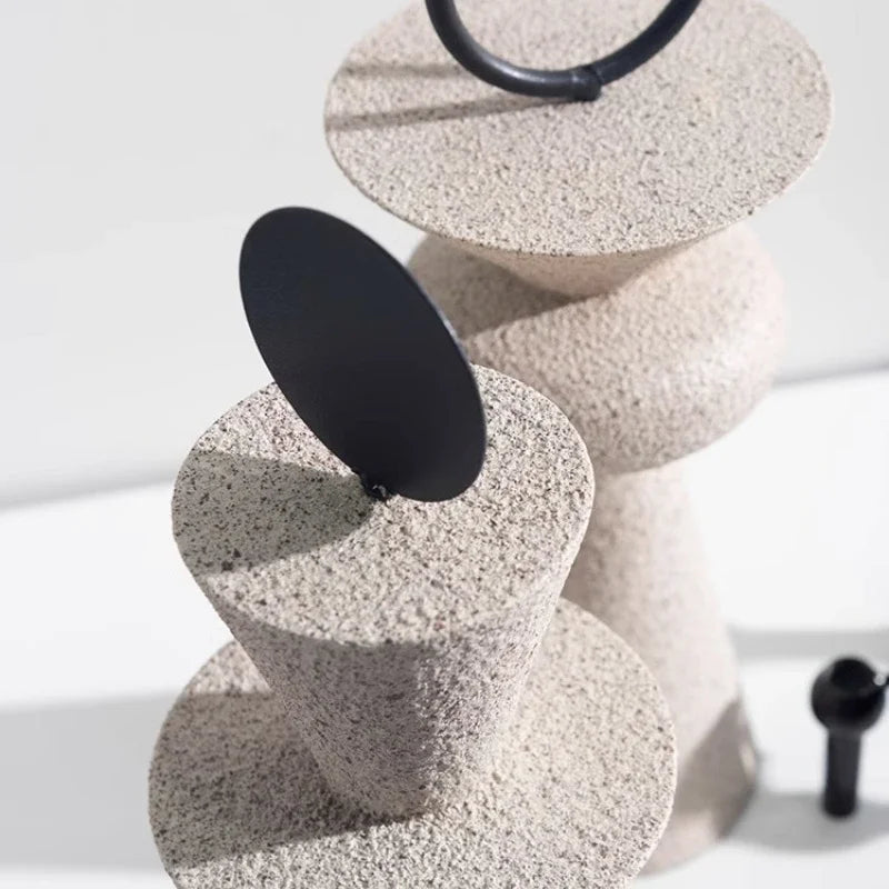 Abstract Geometric Sandstone Statue Art Ornaments Entrance Living Room TV Cabinet Desktop Home Decoration Creative Resin Crafts